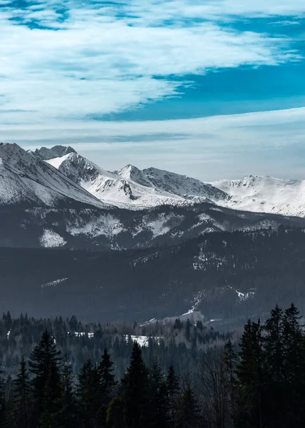 Lapszanka Geçidi Nden High Tatras Güzel Bir Manzarası Çevredeki Dağ — Stok fotoğraf