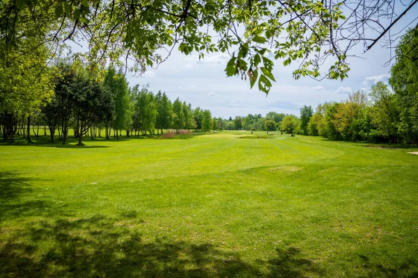 Golfbana Belägen Bazantarnia Park Siemianowice Schlesien Polen Perfekt Klippt Gräsmatta — Stockfoto