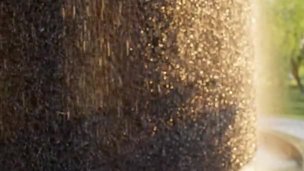 Mezuniyet Kulesinin Duvarı Batan Güneşin Işınlarıyla Aydınlatılıyor Güneşte Parlayan Tuzlu — Stok video