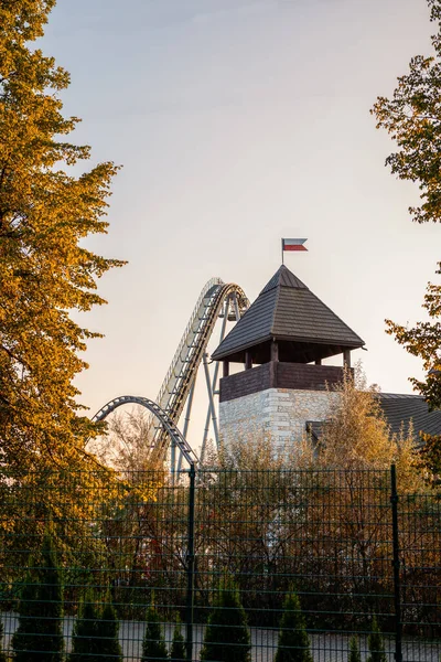 Chorzow Pologne Septembre Parc Attractions Silésien Parc Silésien Roller Coaster — Photo
