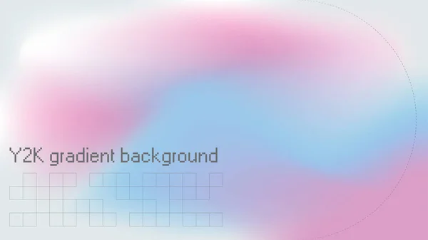 Y2Kオーラグラデーションピンクホログラフィック背景 ピンクの虹色のパステルオーロラパターンの背景 グリッド形状と審美的なテキストとカラフルなグルービースムーズなオムブル壁紙イラスト — ストックベクタ