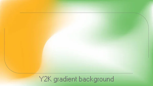 Y2K Aura Gradient Pozadí Oranžové Zelené Žhnoucí Zářivý Vzor Aurory — Stockový vektor