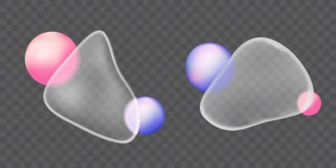 3d cam morfizm gradyan bulanıklık etkisi şekil vektörü şeffaf arkaplanda izole edildi. Topun geometrik ui pankart tasarımlı soyut plastik doku çerçevesi. Modern buzlu bulanık kabarcık modeli