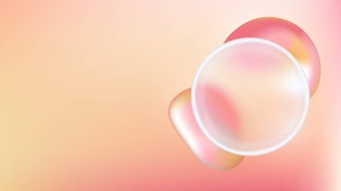 Üç boyutlu cam morfizm kabarcığı ve daire şeklinde fütüristik arka plan. Yaratıcı bilgi için geometrik ui çerçeve slaytı tasarımı. ppt vektör duvar kağıdı için turuncu ve kırmızı parlak sıvı cam morfizm kenarı
