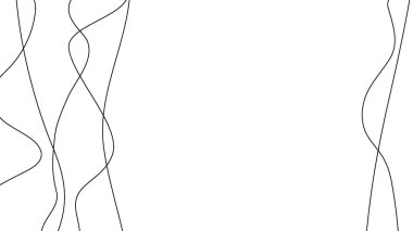 Eğri çizgi desenli bg. Kıvrımlı ve dalgalı ince, pürüzsüz vektör arkaplanı. Basit sunum kapağı için hassas dalga kenarlı çerçeve. Organik düzensiz dinamik doğrusal çizimi olan zarif sarma bölücüsü