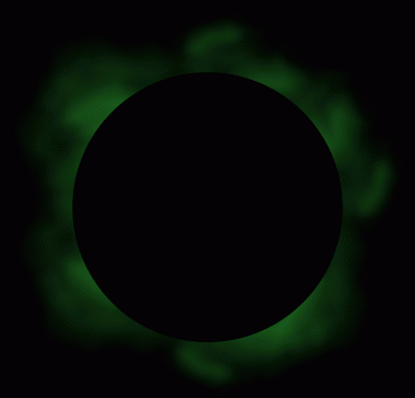 Bulut çerçevesini çember. Yeşil, yuvarlak, kabarık hava şekli. Soyut gerçekçi duman sınırı. Uzay illüstrasyonlu bulutlu tünel efekti