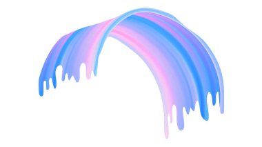 Soyut fırça kurdelesi. Üç boyutlu boya renk vuruşu. Parlak bir eğimle sıvı girdap dalgası. Sıvı akrilik dokusu olan dinamik bir arka plan. Mavi ve pembe dalgalı tasarım. Sert yağlı boya fırça hareket elementi.