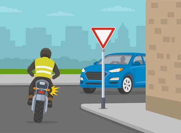 Bezpečné Tipy Pro Řízení Auta Pravidla Pro Regulaci Dopravy Motorka — Stockový vektor