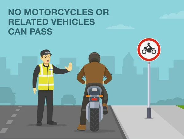 Safe Motorcycle Riding Rules Tips Motorcycles Related Vehicles Can Pass — Archivo Imágenes Vectoriales