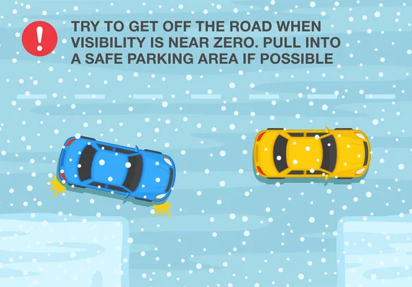 Winter Season Safe Car Driving Tips Rules Try Get Road — 스톡 벡터