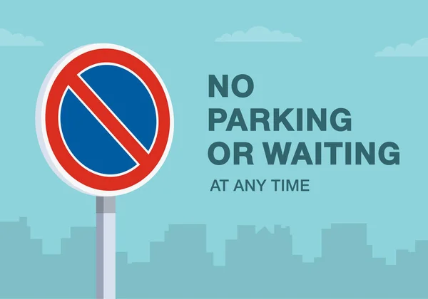 Tipps Für Sicheres Fahren Und Regeln Zur Verkehrsregulierung Kein Parken — Stockvektor