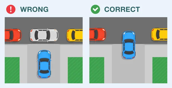 Правила Паркування Відкритому Повітрі Правильний Неправильний Придорожній Паркінг Правова Нелегальна — стоковий вектор
