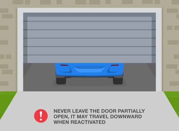 Conseils Règles Sécurité Pour Les Portes Garage Laissez Jamais Les — Image vectorielle
