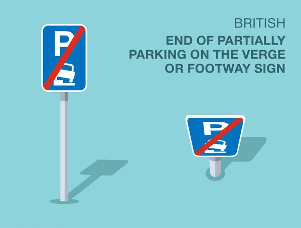 Traffic Regulation Rules Isolated British End Partially Parking Verge Footway — Stock Vector