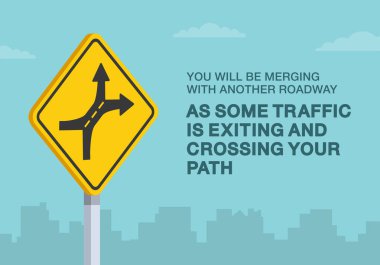 Güvenli sürüş ipuçları ve trafik kuralları. Dokuma alanı, yol tabelası. Yakın çekim görüntüsü. Düz vektör resimleme şablonu.