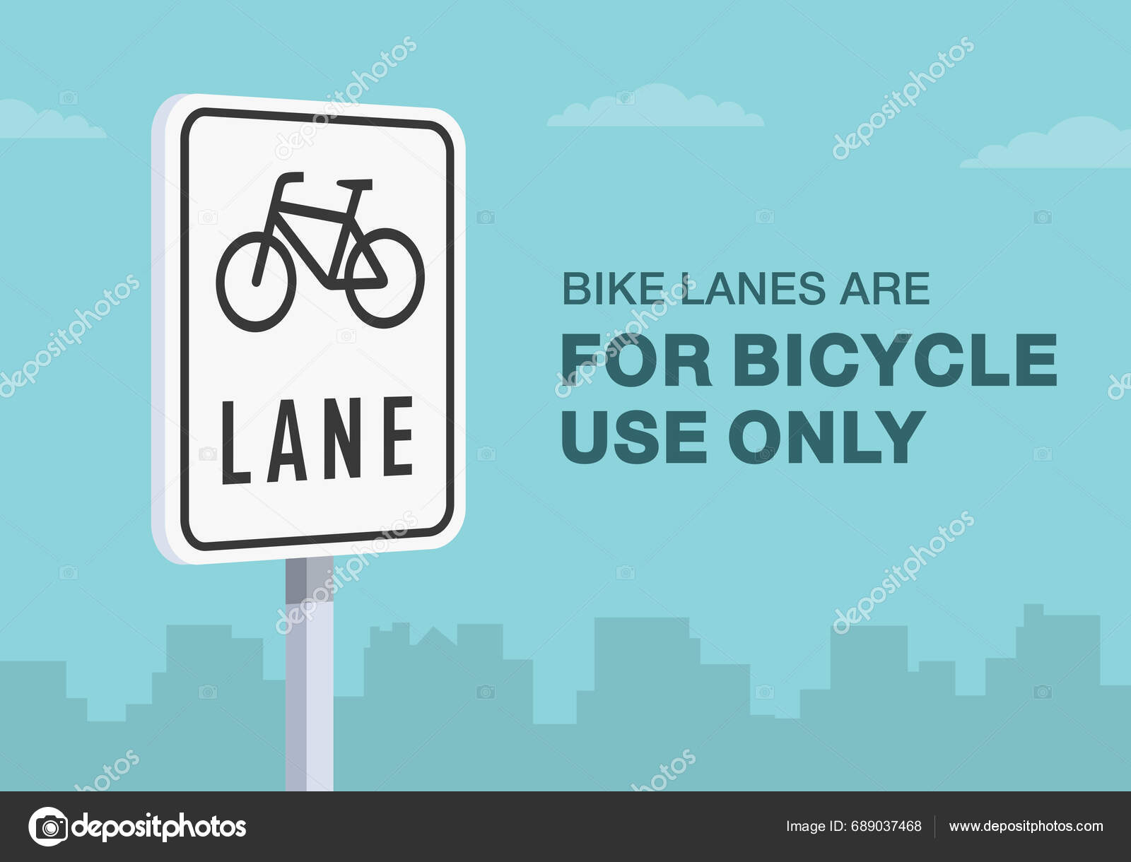 Safe Driving Tips Traffic Regulation Rules Bike Lanes Bicycle Use Stock