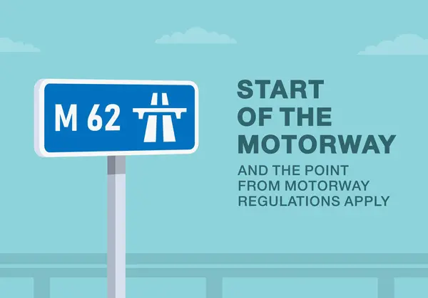 Stock vector Safe driving tips and traffic regulation rules. Close-up of a british 