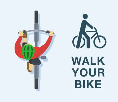 Güvenli sürüş ipuçları ve trafik kuralları. Bisiklet süren izole bir bisikletçi ve 