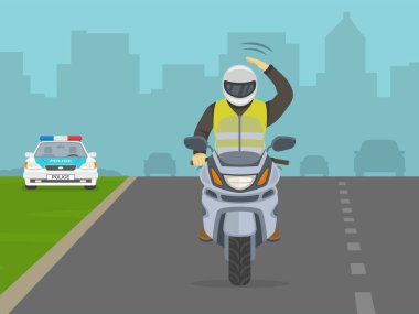 Motosiklet sürme ipuçları. Kaskının tepesine eliyle vurarak 