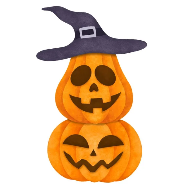 Halloween Pumpkins Cartoon Illustration — Stock Photo, Image