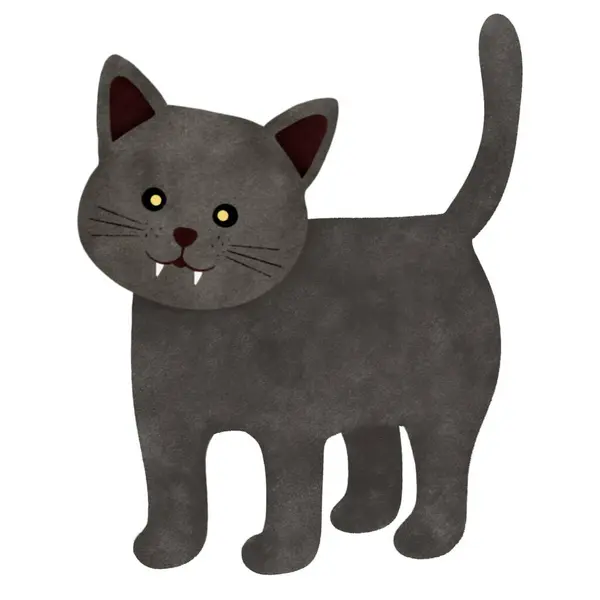 万圣节可爱的黑猫卡通人物 — 图库照片