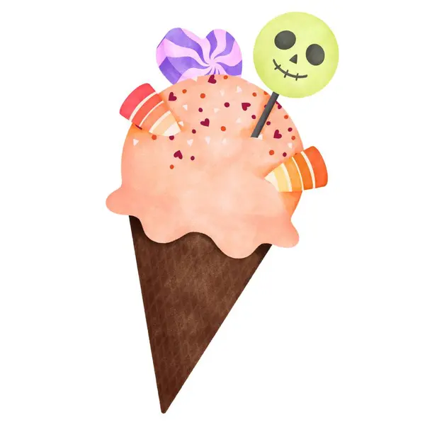 ハロウィーンアイスクリーム漫画 — ストック写真