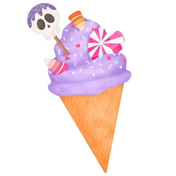 万圣节冰淇淋卡通片 — 图库照片