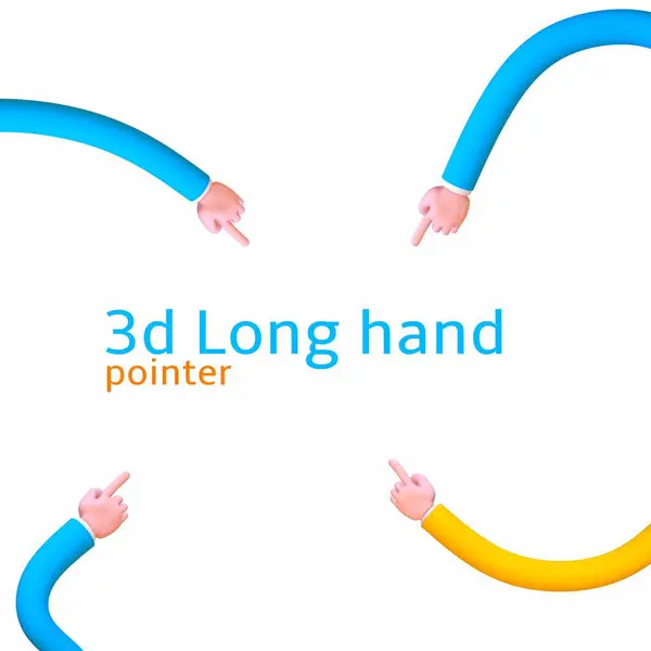 3d long hand pointer isolated collection set