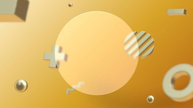 Lüks altın cam morfizm arka plan, fütüristik 3d izometrik arka fon, 4K kalite arkaplan