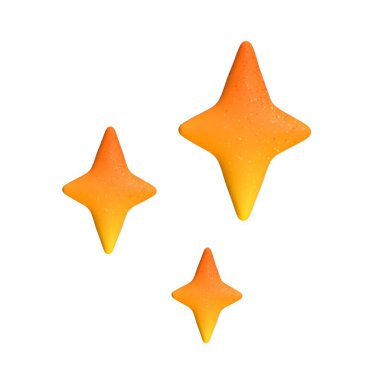 3D yıldız parıltı emojisi. Sevimli parlak yıldız şekilli nesne. Sihirli element. Çizgi film yaratıcı tasarım simgesi beyaz arkaplanda izole edildi. 3B Hazırlama