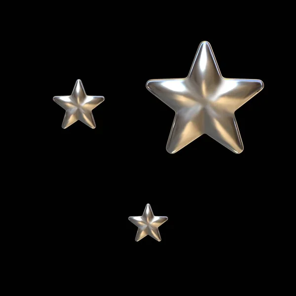 3D metalic star sparkle emoji. Cute shiny star shaped object. Magic element. Cartoon creative design icon isolated on white background. 3D Rendering