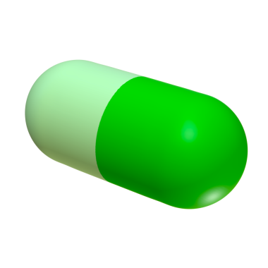 3D yeşil bitki yığını kapsülü izole edilmiş simge