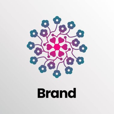 Süs Çiçeği Logosu. Çiçek süsü logosu tasarımı. Mandala logosu. Soyut güzellik çiçeği logosu tasarımı.