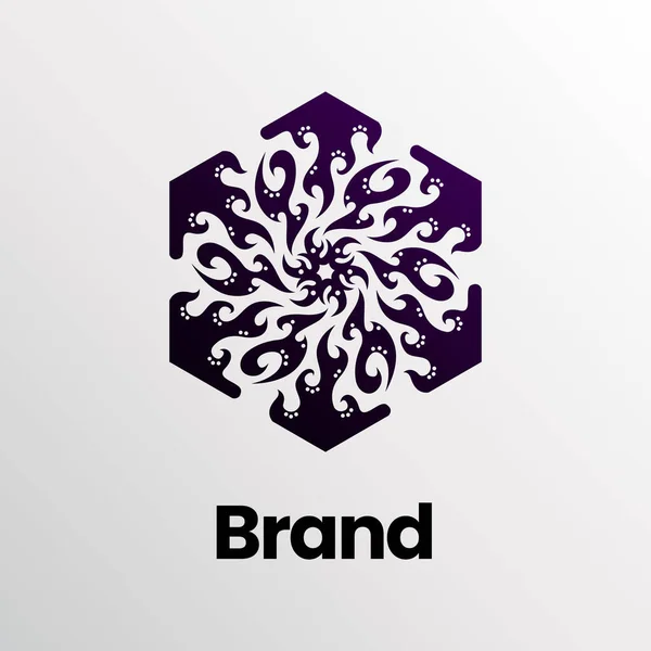 Логотип Вогняної Квітки Дизайн Логотипу Квіткового Орнаменту Абстрактний Орнамент Квітковий — стоковий вектор