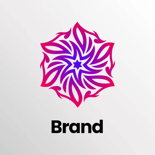 Décoration Florale Logo Design Ornement Abstrait Fleur Logo Logo Mandala — Image vectorielle