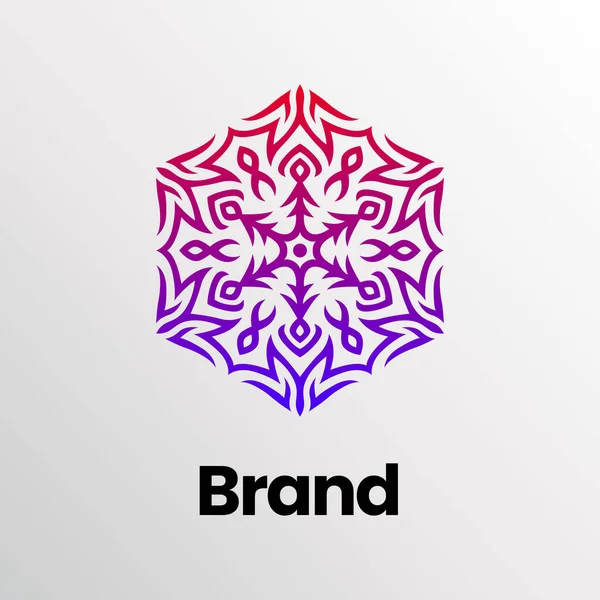 Логотип Розкоші Snowflake Краса Квітка Мандала Логотип Спа Йога Квітковий — стоковий вектор