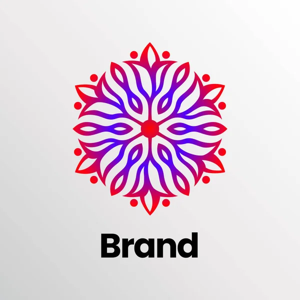 Анотація Логотипу Червоної Квітки Дизайн Логотипу Квіткового Мандали Квітковий Квітковий — стоковий вектор