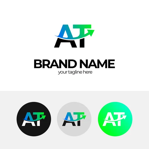 Logotyp Design För Företag Pil Skala Upp Öka Företag Business — Stock vektor