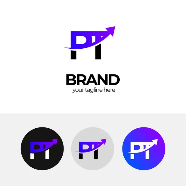 Logo Design För Företag Pil Skala Upp Öka Företag Business — Stock vektor
