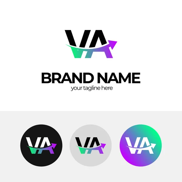 字母V和A标志 Va标志的商业设计 商业标志设计 公司标志 增加业务 — 图库矢量图片