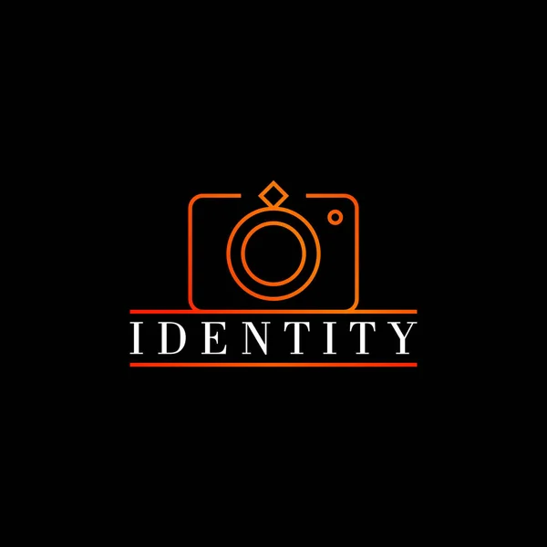 カメラの写真ロゴ メディア写真ベクトルのロゴデザイン カメラ付きの写真ロゴ 現代の高級カメラ — ストックベクタ