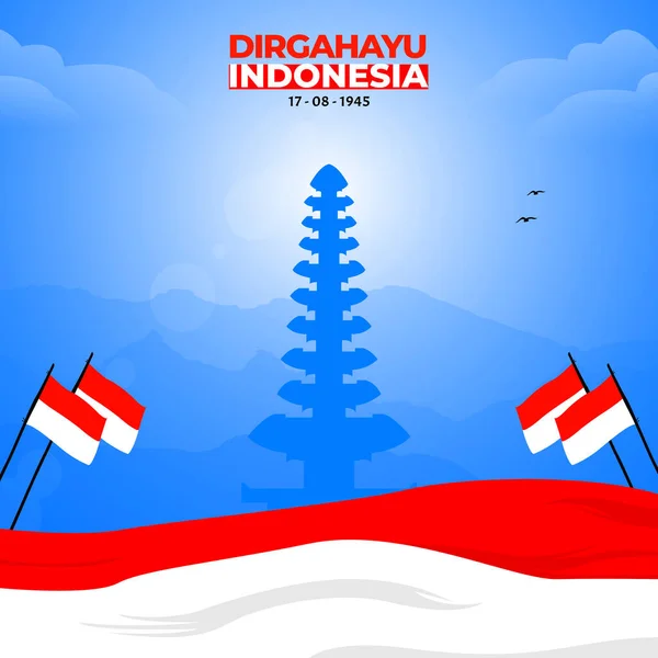 Indonesiska Självständighetsdagen Koncept Augusti Glad Indonesien Självständighetsdagen Dirgahayu Indonesien — Stock vektor