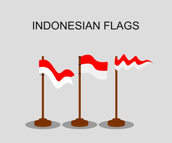 Векторний Набір Індонезійських Червоних Білих Прапорів Національних Кольорів Набір Прапора — стоковий вектор