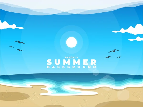 ビーチ背景 夏の熱帯ビーチ壁紙 夏の美しいビーチ ビーチ壁紙 — ストックベクタ