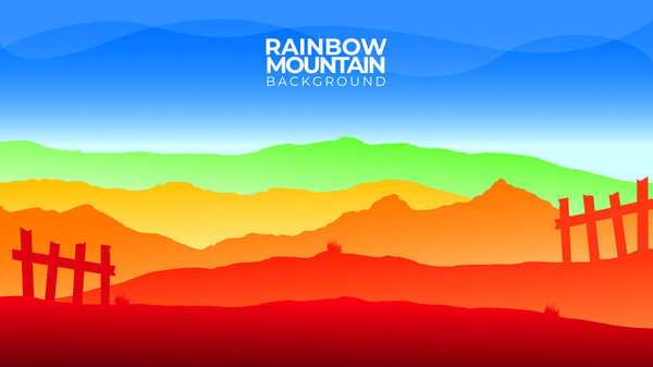 пейзаж с горами, пейзаж с красочными горами, обои в естественной концепции, минималистский стиль, динамический эффект фона