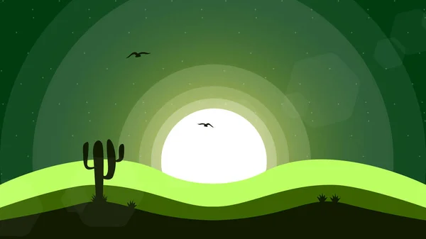 Desert Concept Pour Papier Peint Bureau Désert Avec Cactus Fond — Image vectorielle