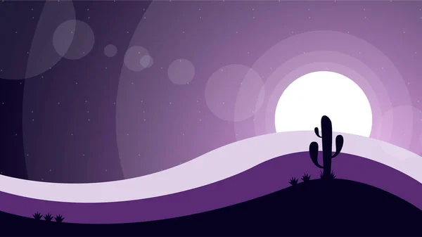 desert landscape background. nature background. 4k desktop Walpaper. desert with cactus. night landscape background. landscape with moon and stars.