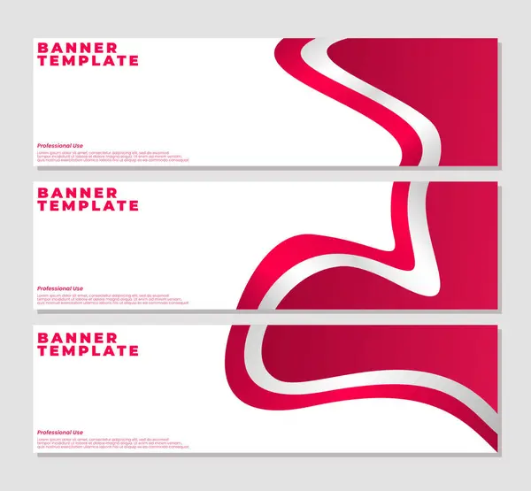 Professionelles Banner Design Rote Wellenförmige Banner Vorlage Abstrakte Banner Design — Stockvektor