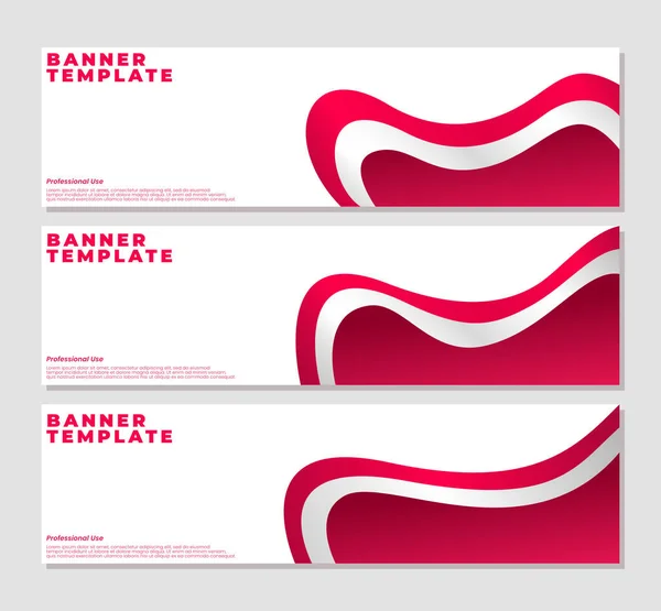 Professionelles Banner Design Rote Wellenförmige Banner Vorlage Abstrakte Banner Vorlage — Stockvektor