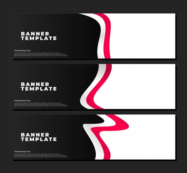 Professionelles Banner Design Abstrakte Banner Vorlage Rote Wellenförmige Banner Vorlage — Stockvektor